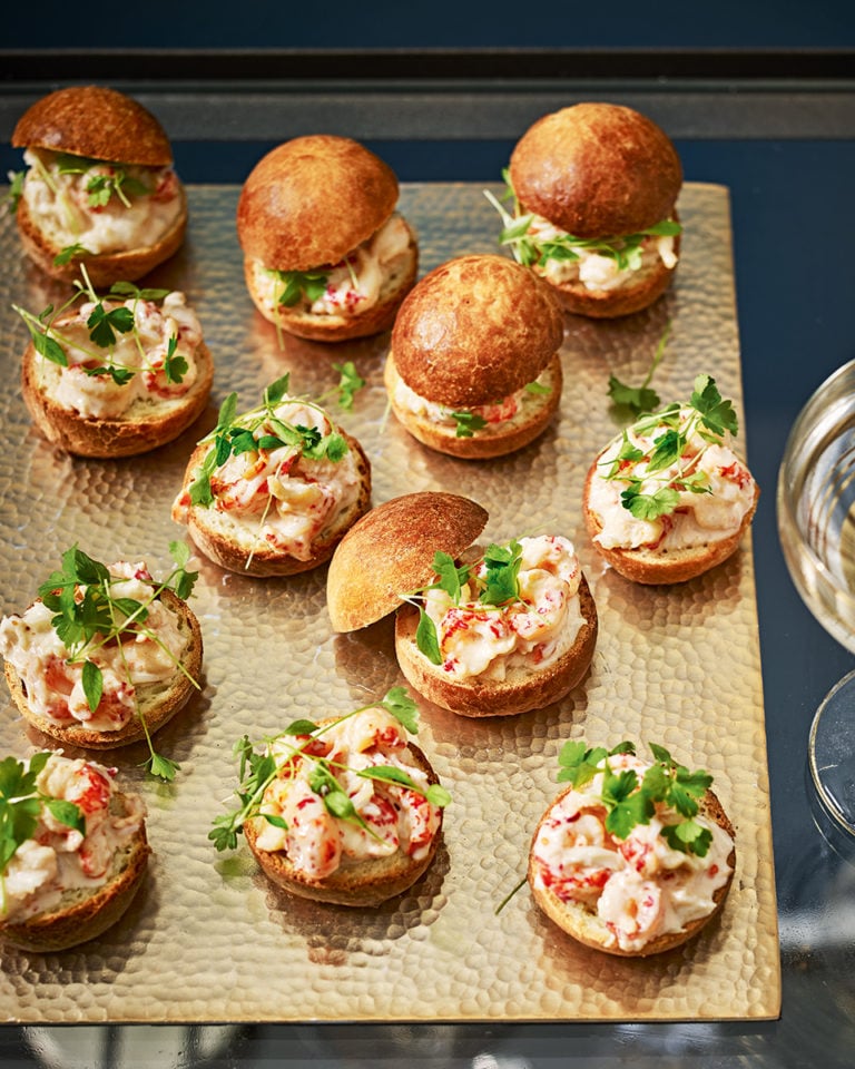 Mini crayfish and crab brioche bites