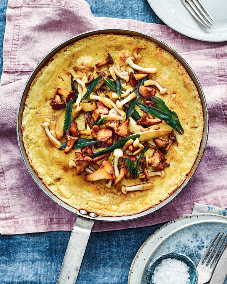 Farinata with mushrooms