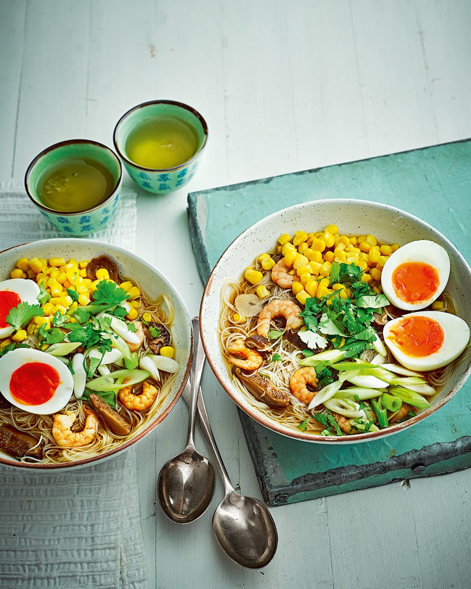 15 minute prawn noodle soup recipe | delicious. magazine