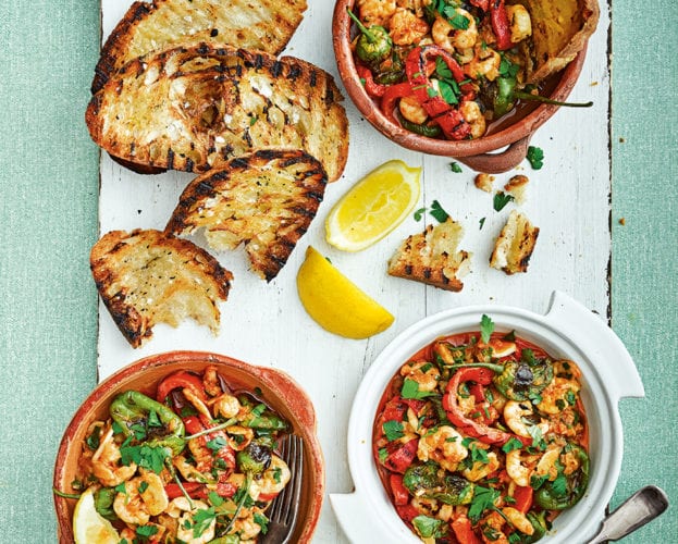 Prawns with chorizo