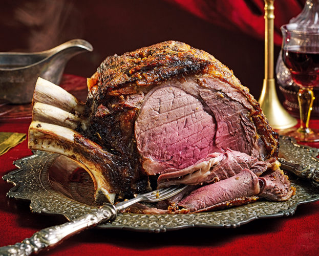 Roast rib of beef with a golden crust
