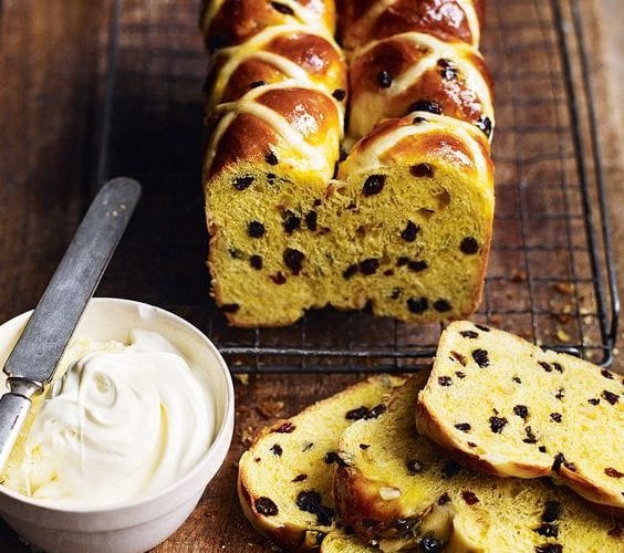 Hot cross bun loaf Easter recipe