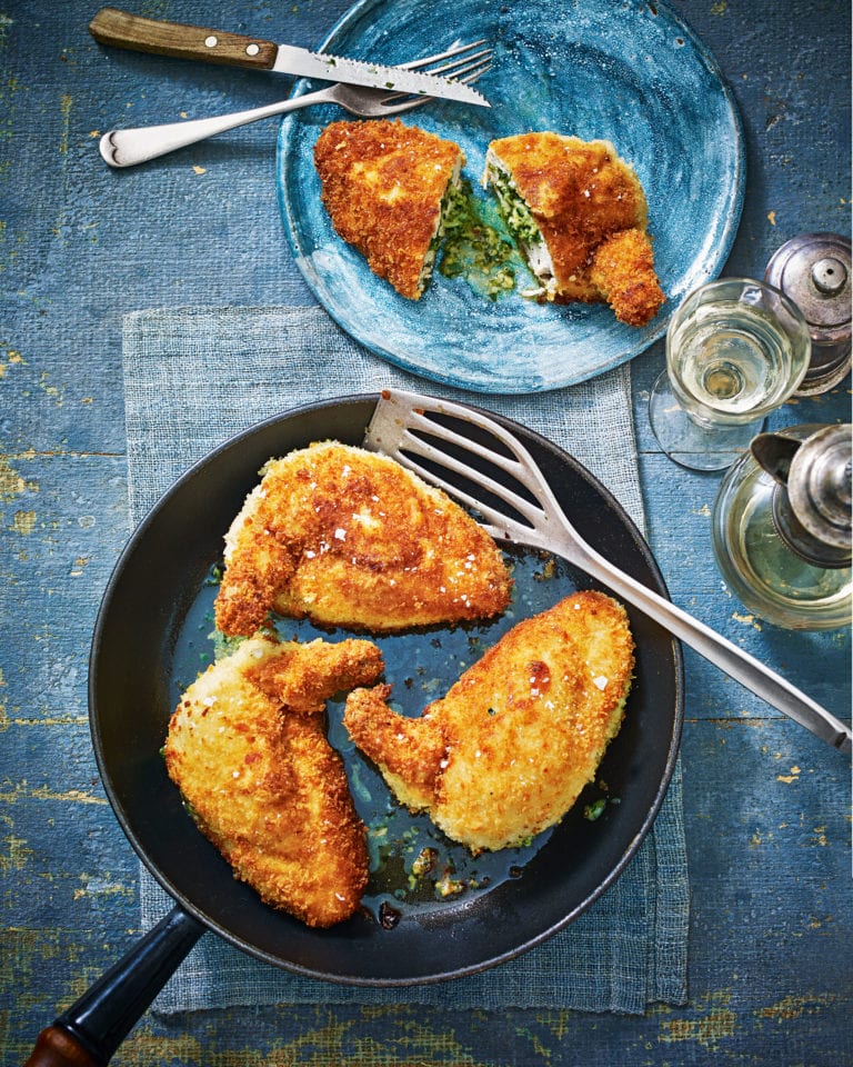 Stilton and watercress chicken kiev