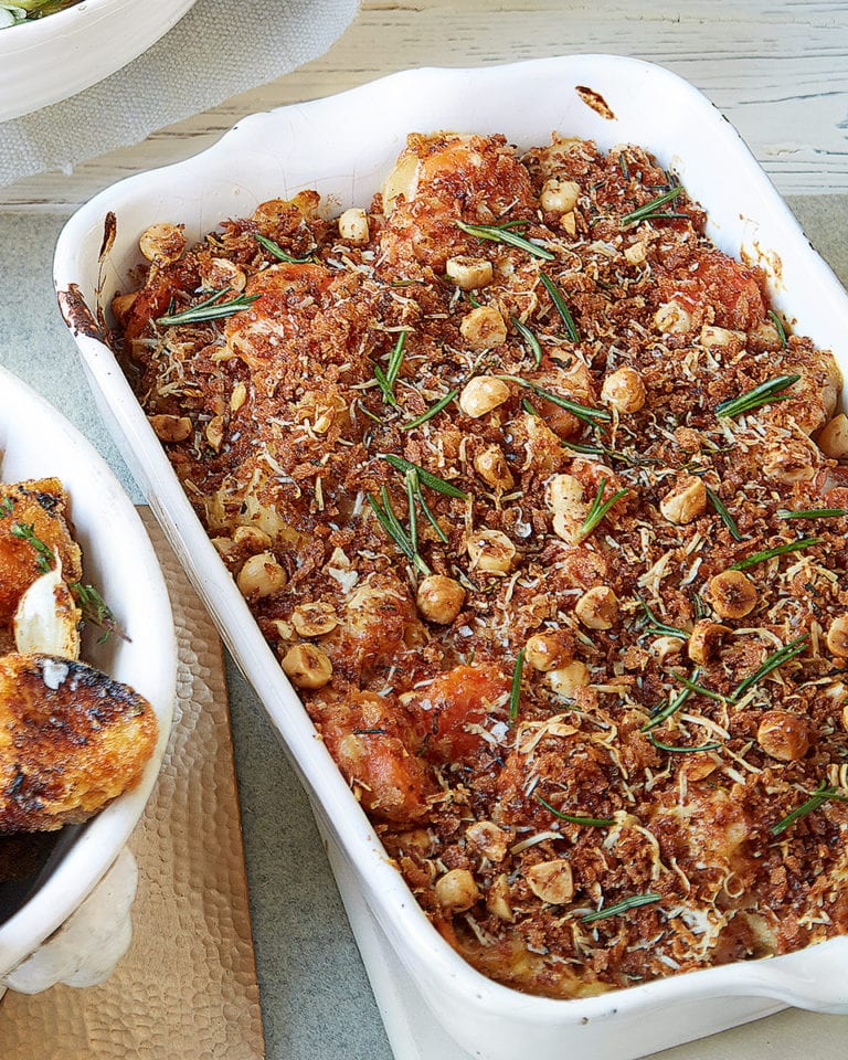 Carrot, parsnip and mascarpone gratin