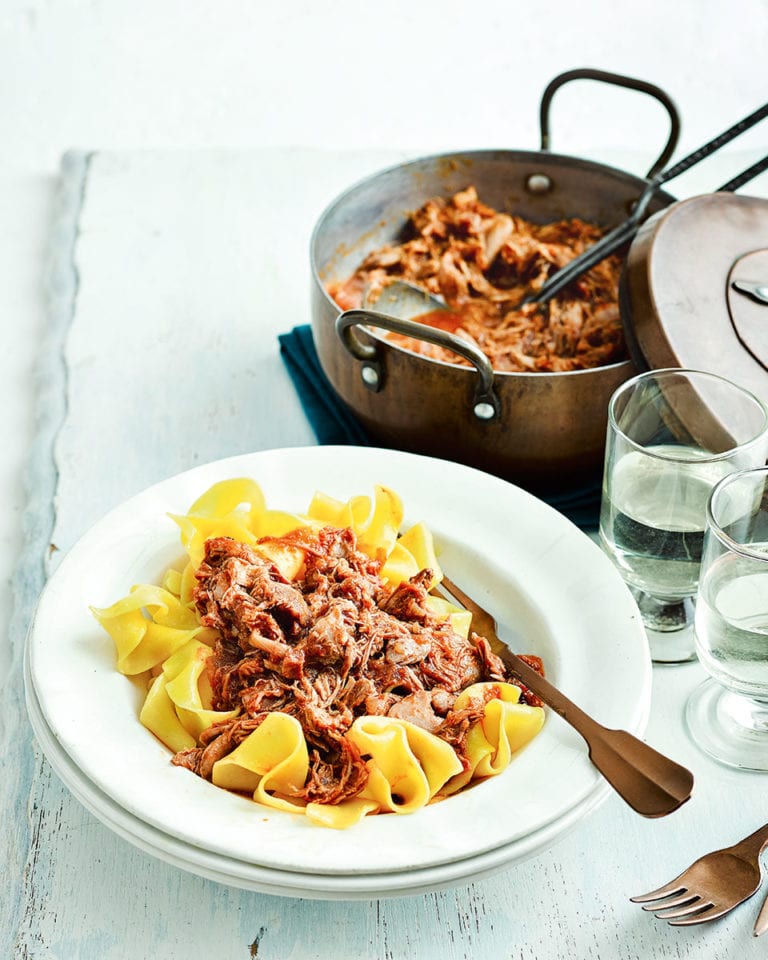 Slow-cooked duck ragù
