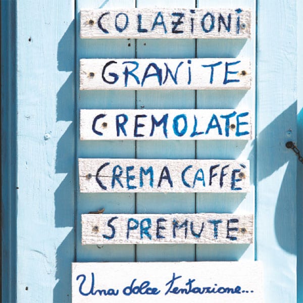 Gelateria menu