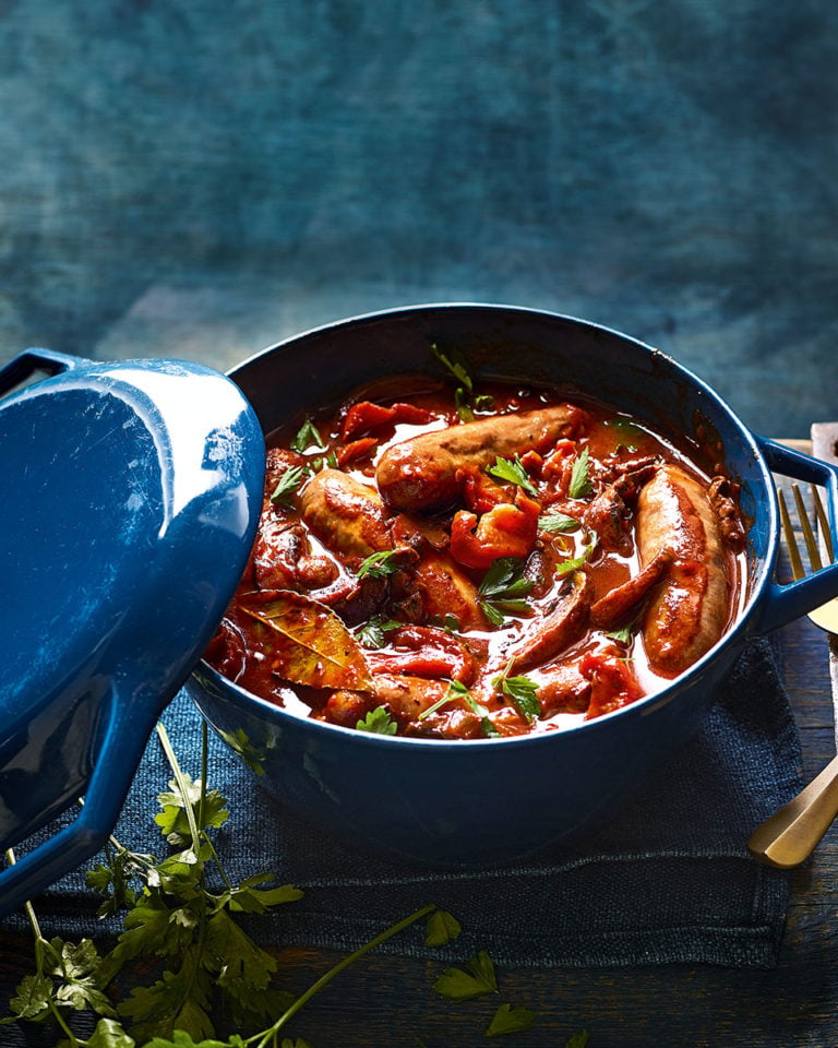 Italian sausage and porcini mushroom casserole