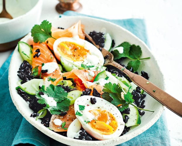 Smoked salmon rice bowl
