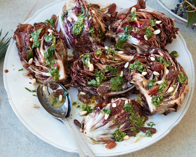 Roast radicchio with lemon and parsley dressing
