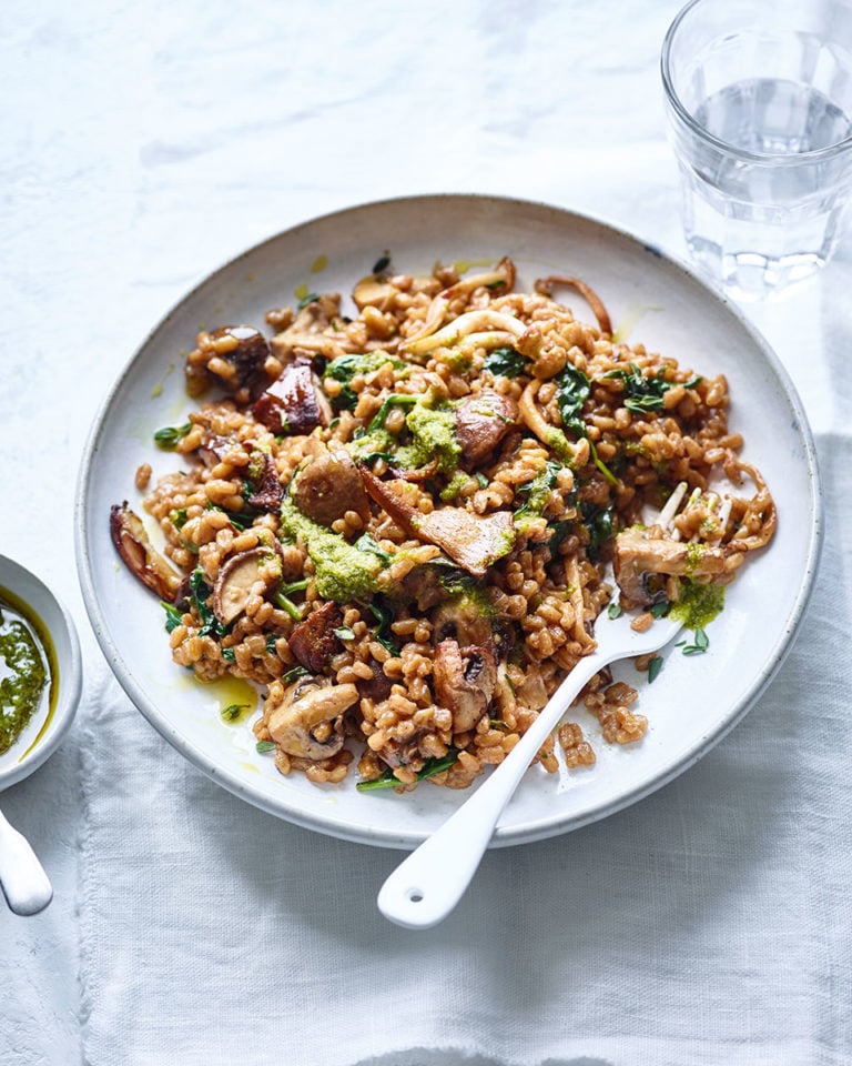 Mushroom and thyme spelt-otto