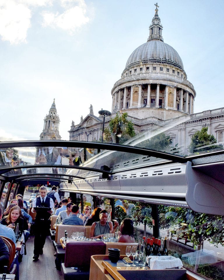 Dinner on a double-decker bus?