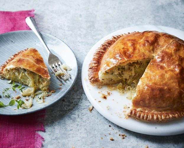 Potato, leek and stilton pithivier