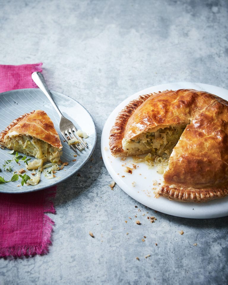 Potato, leek and stilton pithivier