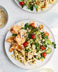 Coronation chicken salad on a plate