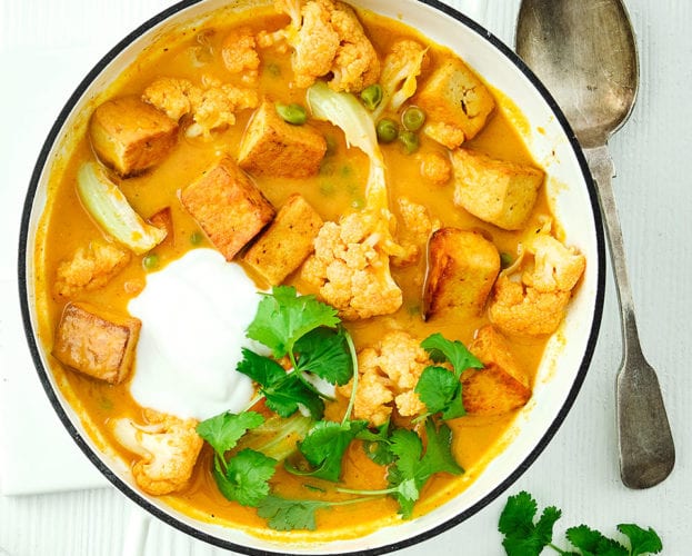 Tofu and cauliflower curry
