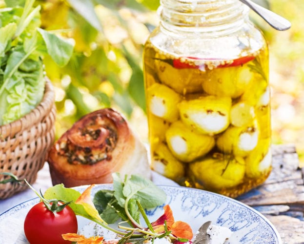 Marinated goat’s cheese