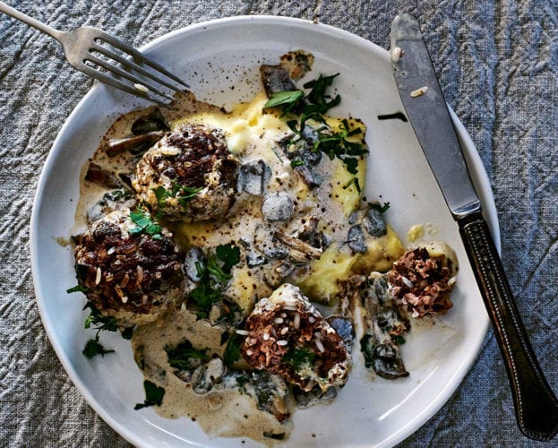 Meatballs in a creamy mushroom sauce