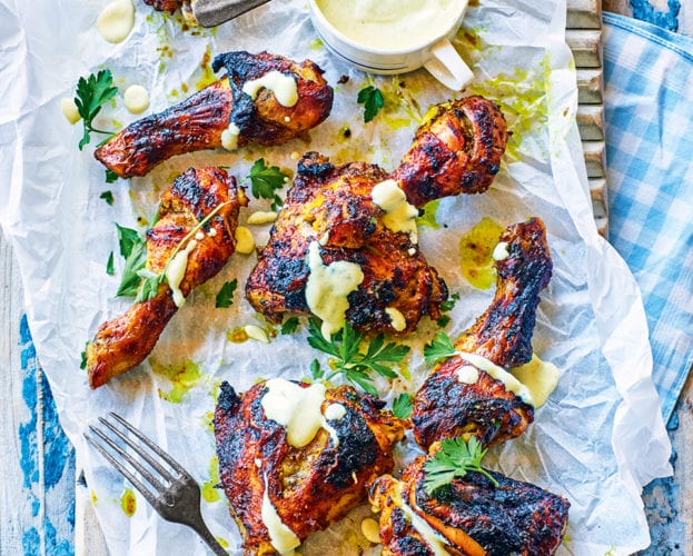 Persian chicken with spiced yogurt