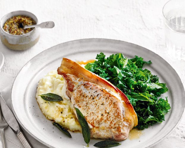 pork chop with apple mash
