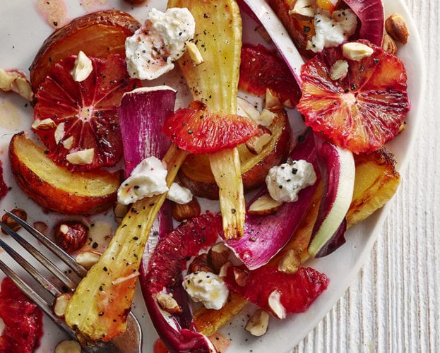 Roast roots and blood orange salad