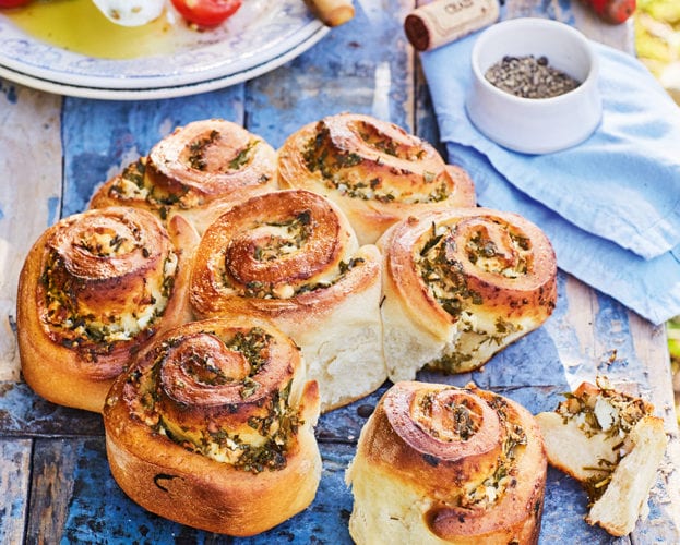 Tear and share feta and herb bread