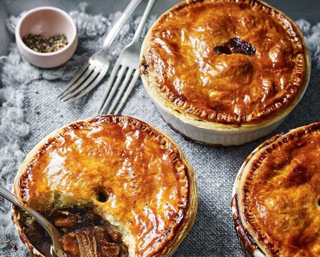 Venison and stout pot pies
