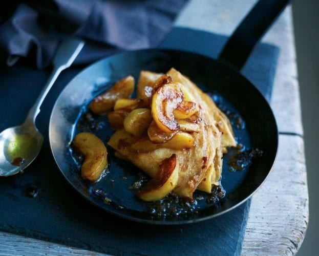 Apple calvados pancakes