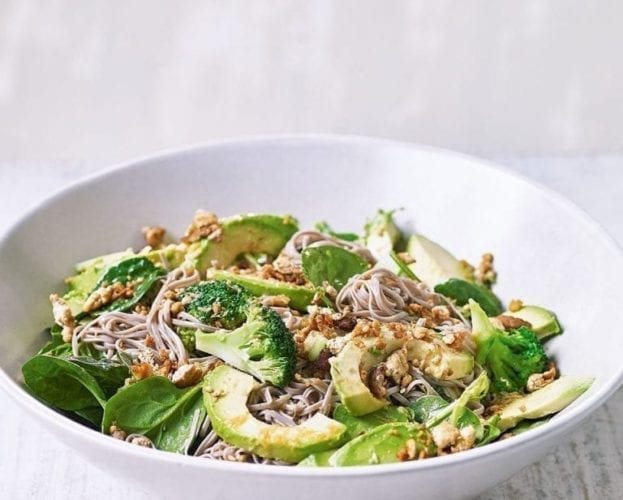 Tofu noodle salad using tamari