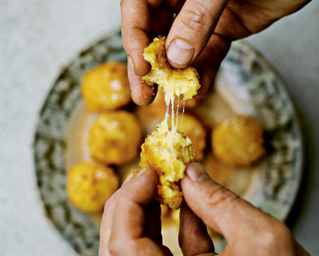 cheesy polenta fritters