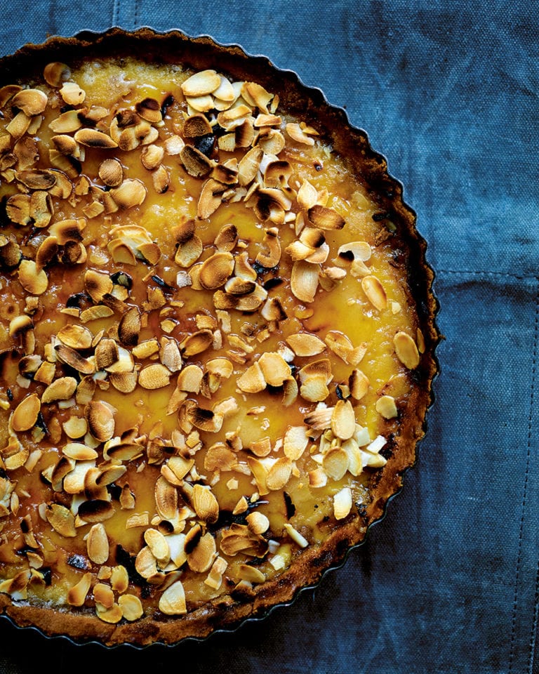 Crème brûlée bakewell tart