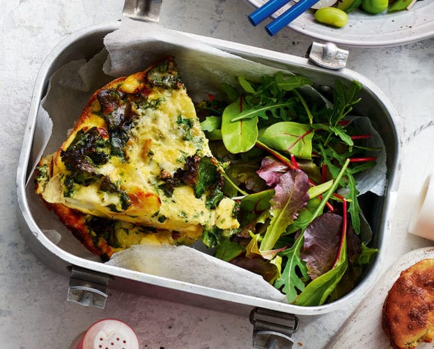 Cauliflower, kale and cheese frittata