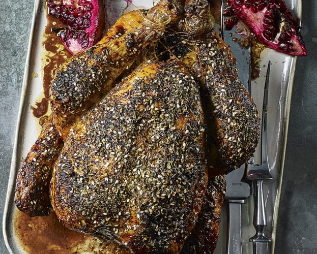 Pomegranate and za’atar roast chicken