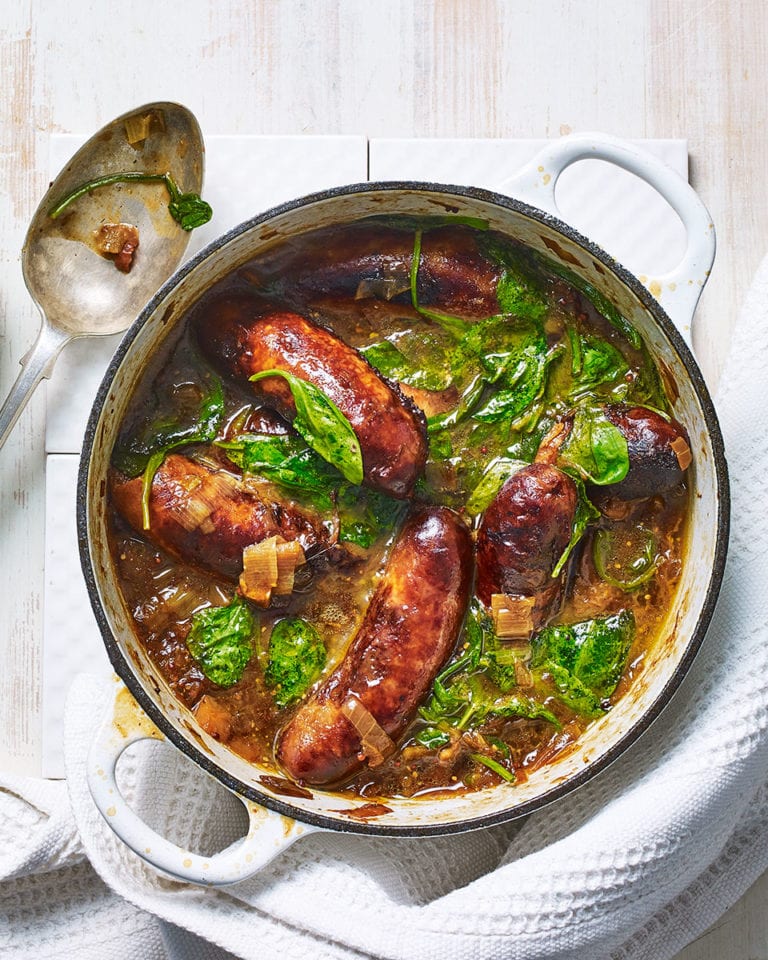 Sausage and cider casserole