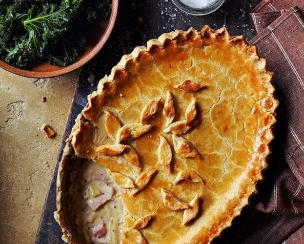 chicken, smoked bacon and leek pie