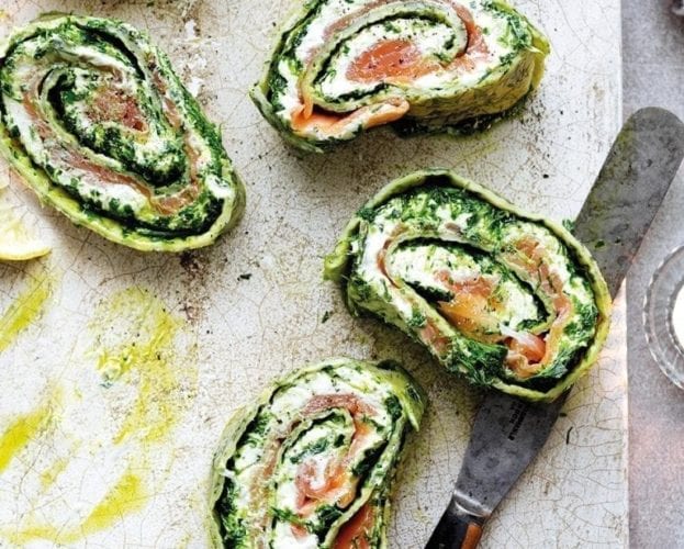 Horseradish and preserved lemon salmon roulade