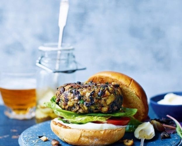Mushroom and celeriac truffle burger