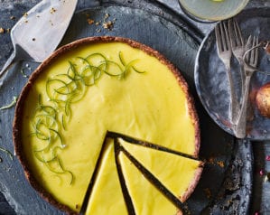 Gin and lime custard tart