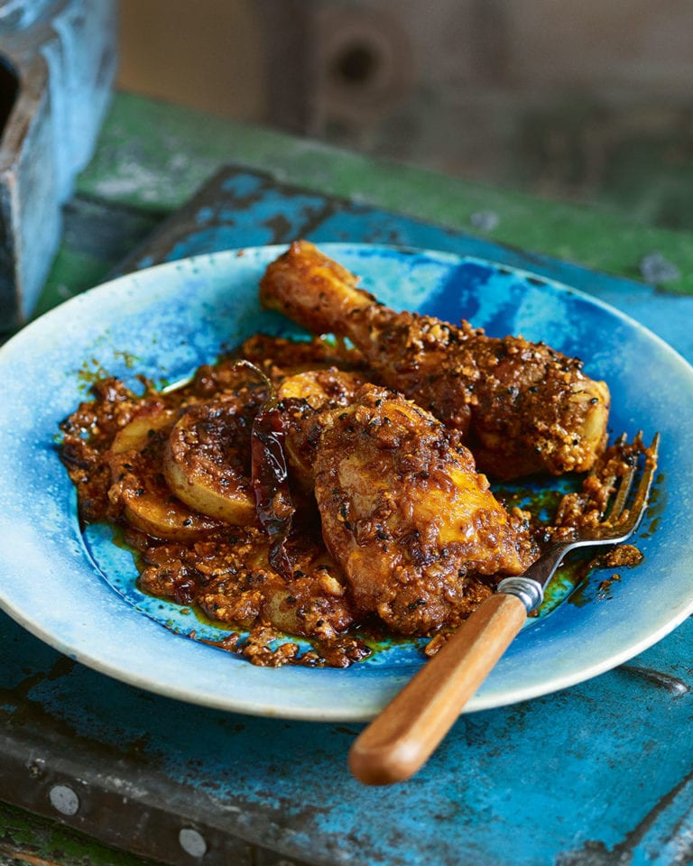 Chicken and potato in pickling spices