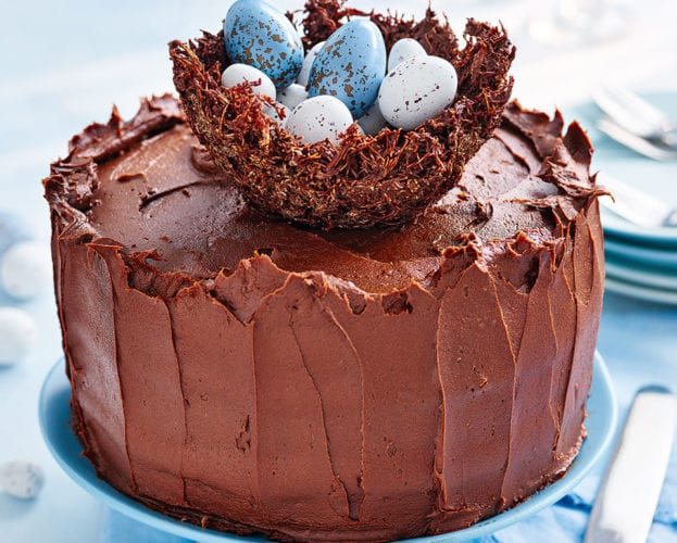 Chocolate nest Easter cake