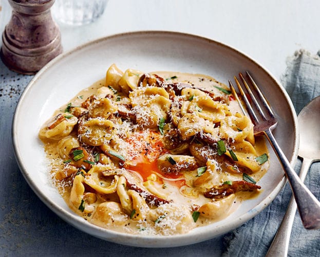 Homemade orecchiette (with mushroom sauce)