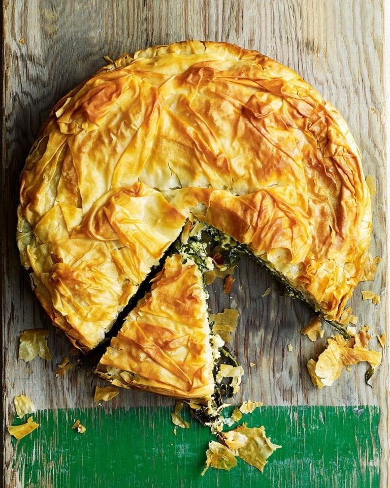 Wild garlic and goat's cheese pie