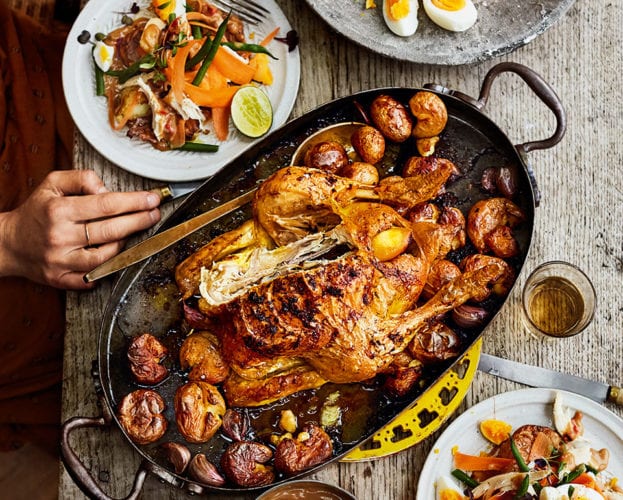 Roast chicken gado gado