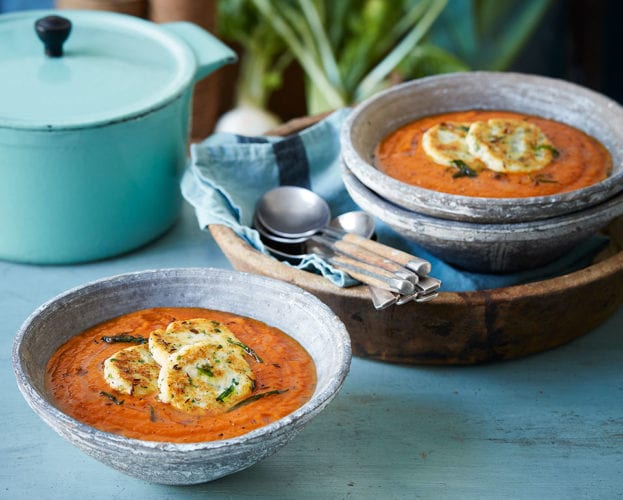 Vegetable soup with ricotta dumplings