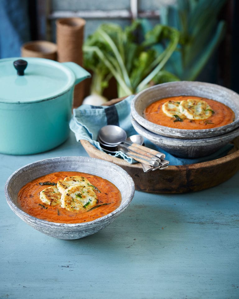 Vegetable soup with ricotta dumplings