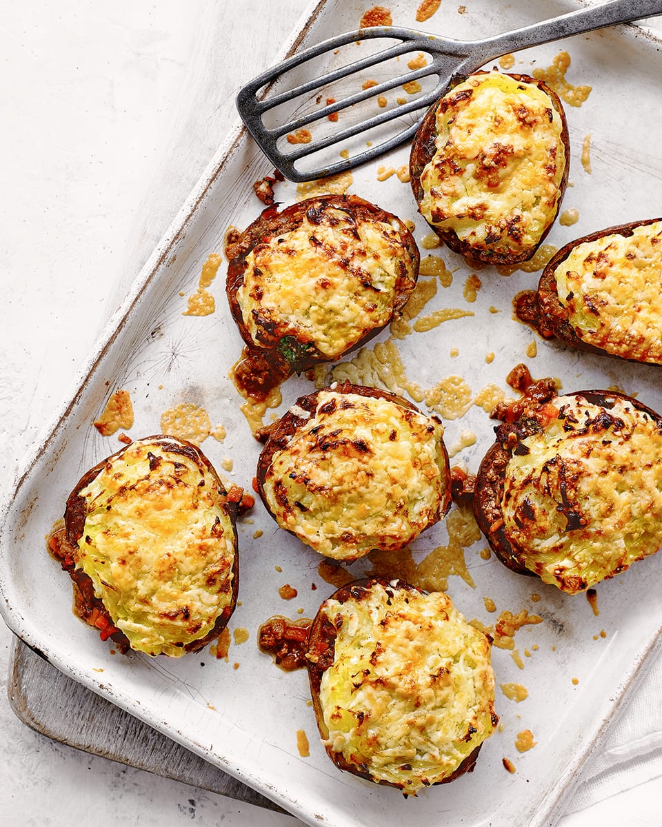 Spicy beef stuffed jackets recipe delicious. magazine