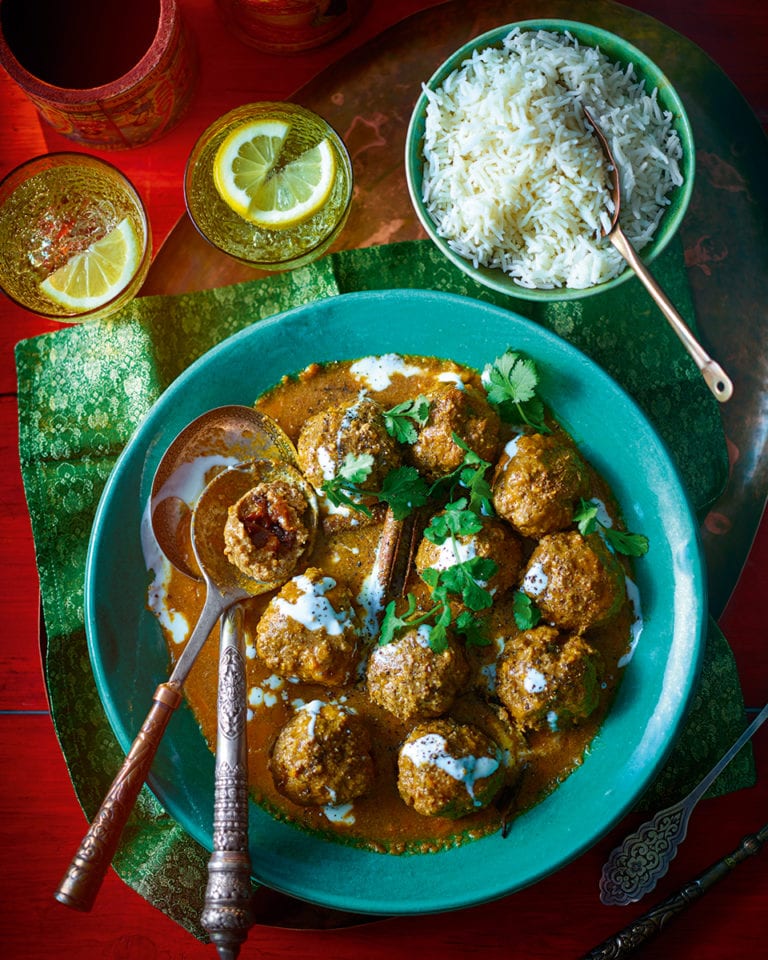 Kashmiri lamb meatballs with prunes