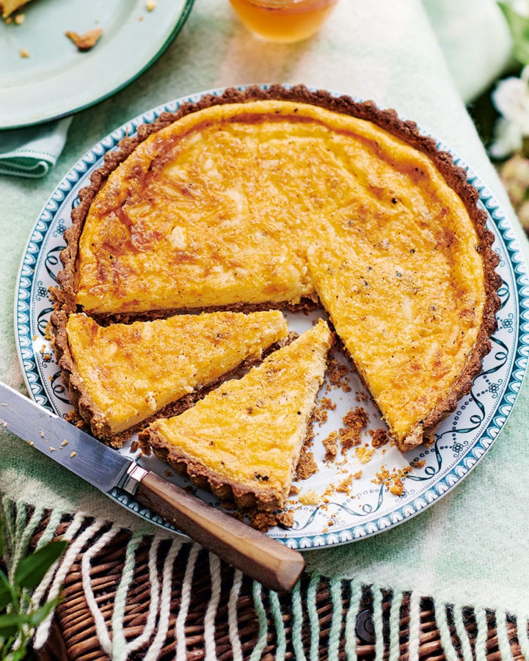 Cheddar and nutmeg custard tart