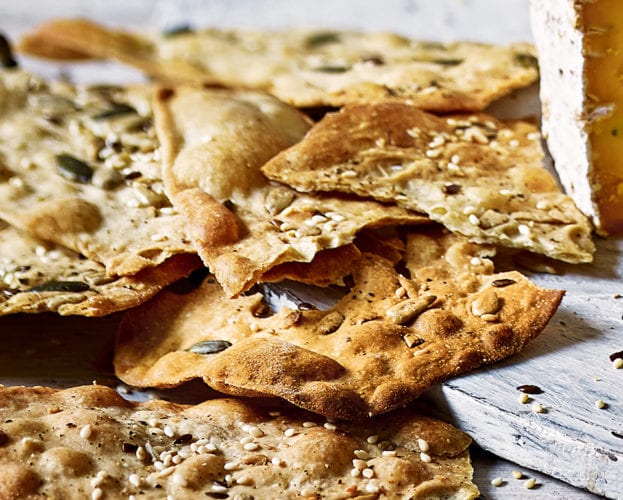 Homemade rye crackers