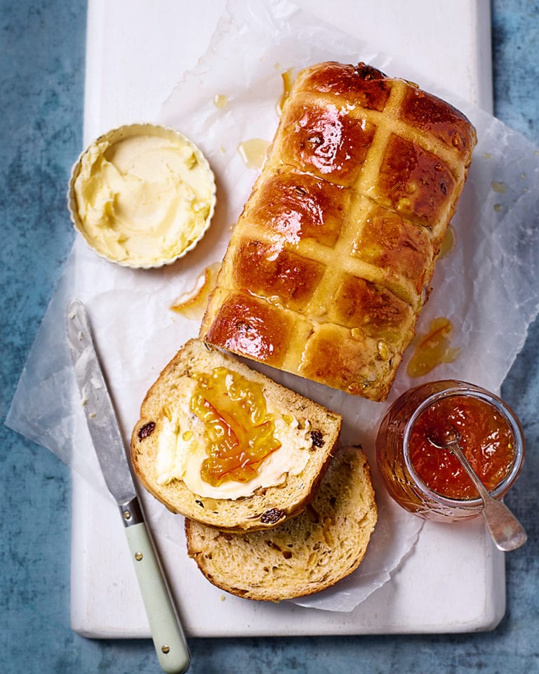 Orange hot cross bun loaf