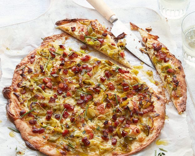 Leek and bacon flamiche